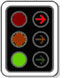 Red arrow, green light